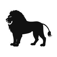 lion silhouette vector illustration template