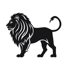 lion silhouette vector illustration template