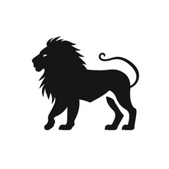 lion silhouette vector illustration template