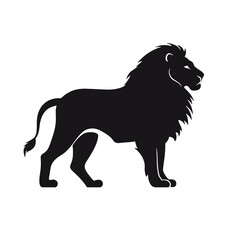 lion silhouette vector illustration template