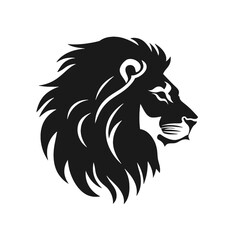 lion silhouette vector illustration template