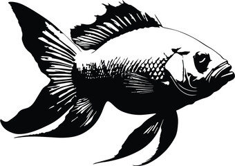 Fish Silhouette, cute fish, fishing, marine - Fish