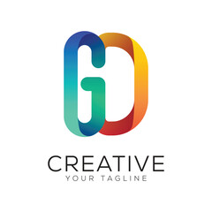 letter gd gradient colorful logo