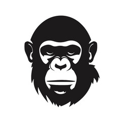 Obraz premium monkey silhouette vector design template
