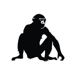 monkey silhouette vector design template