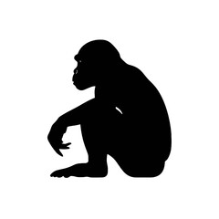 monkey silhouette vector design template