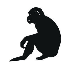 monkey silhouette vector design template