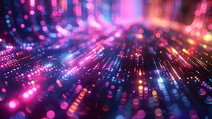 Obraz premium A neon light that bends and has a photonic crystal texture.