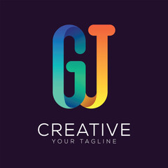 letter gj gradient colorful logo