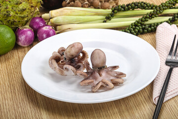 Delicous luxury seafood - boiled octopus