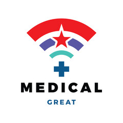 Medical, Hospital, Cross or Plus Online Icon Logo Design Template