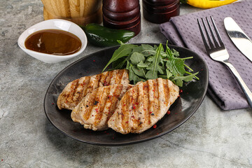 Grilled turkey breast fillet steak