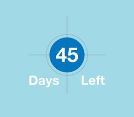 Target 45 Days left. Remaining days marker, target illustration, time focus for remaining days