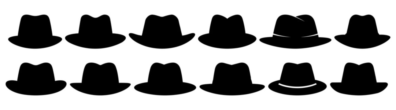 Hat cap silhouette set vector design big pack of illustration and icon
