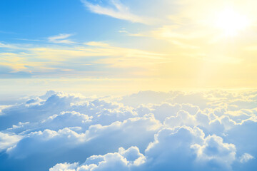 Serene sky view above the clouds during a sunny day