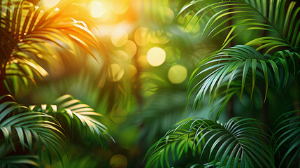 Fototapeta na wymiar Green tropical leaves. Background wallpaper. Generative AI