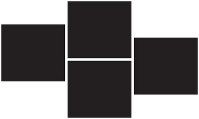 4 collage photo frame template. vector illustration