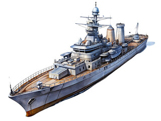 Naklejka premium Horizon ship on transparent