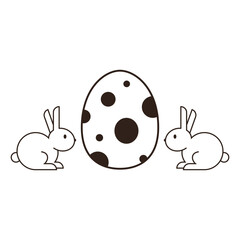 Obraz premium Rabbit head line icon. Hare, rodent, Ester symbol. Veterinary concept. Vector illustration can be used for topics domestic animals, holiday.