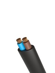 Realistic 3d wire or cable rendering for design, business, etc.