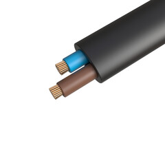 Realistic 3d wire or cable rendering for design, business, etc.