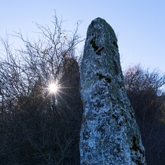 Menhir of Ribolta between Bóveda and Ankillas. Valdegovia Valley. Alava. Basque Country. Spain. Europe