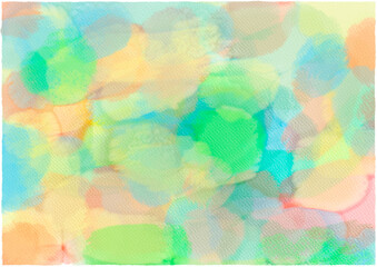 Watercolor illustration. Hand drawn background of colored spots and strokes of watercolor paint
