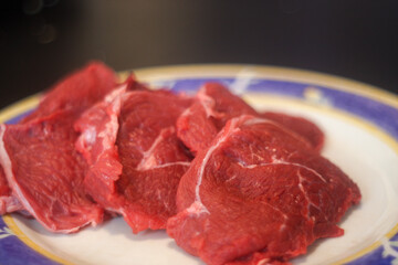 Beef Steak fresh cut on a plate