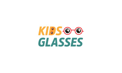 Creative moder kids glasses logo design.