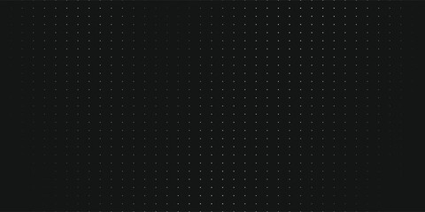 Seamless network wireframe texture vector illustration. White dots on black background. Horizontal oriented dot grid paper background.eps 10