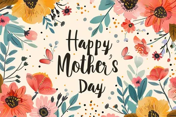 Papier Peint photo Typographie positive Happy Mother's Day 2024.Generative AI