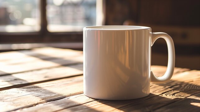 The blank canvas of the coffee mug inviting endless possibilities.