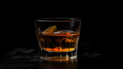 alcoholic drink on a black background