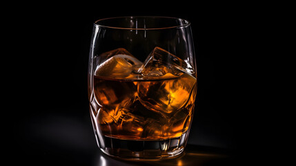 alcoholic drink on a black background