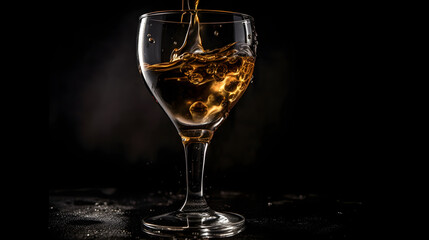alcoholic drink on a black background