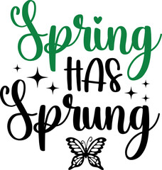 Spring typography design on plain white transparent isolated background for card, shirt, hoodie, sweatshirt, apparel, tag, mug, icon, poster or badge