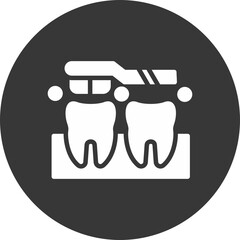 Tooth Cleaning Glyph Inverted