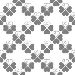 simple seamless pattern of gray hearts on a white background, texture, design