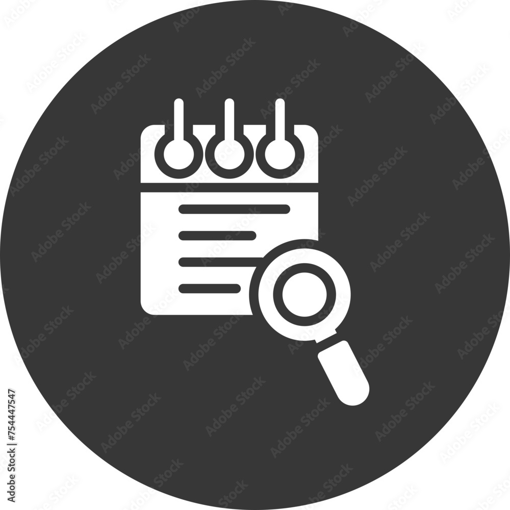 Wall mural Magnifying Glass Glyph Inverted