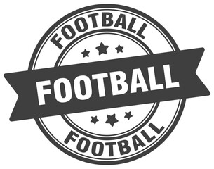 football stamp. football label on transparent background. round sign