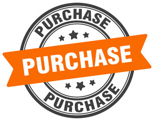 purchase stamp. purchase label on transparent background. round sign