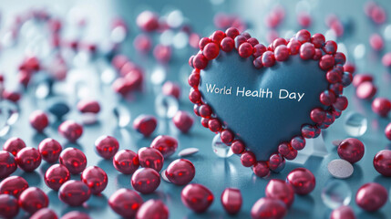 Holiday postcard for World Health Day. With the text 