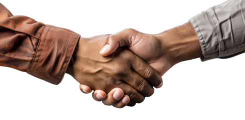 Close up of man hands greeting each other with handshake