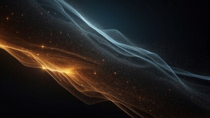 High Tech abstract backdrop with luminous particles and a dark, mysterious atmosphere