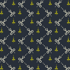 Scissors cut repeating pattern trendy style icon beautiful vector illustration background