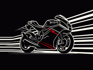 simple Vector in modern thin line style of racing bike