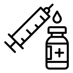 Vector Design Vaccine Vial and Syringe Icon Style