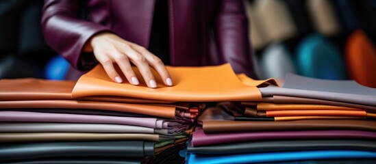 A person wearing a purple jacket is seen holding a wallet in their hand. The wallet is being securely grasped with fingers, while the purple jacket stands out in the background.