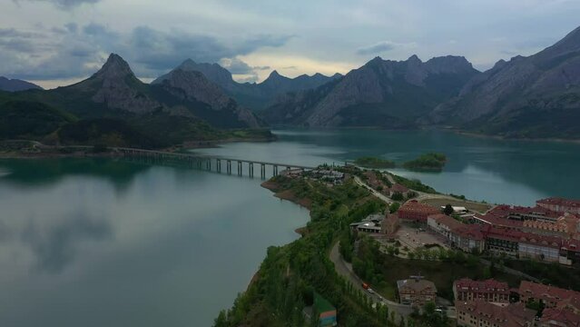 Nice View over lake in Riano, Spain