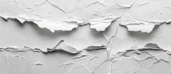 A white wall with peeling paint, revealing the layers underneath.